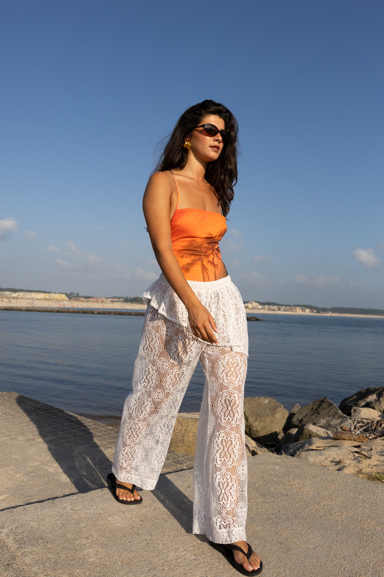 ROSETTE RUFFLED TROUSERS
