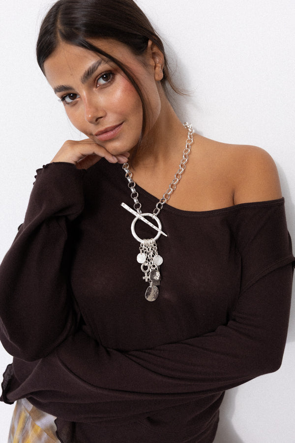 TOGGLE NECKLACE SILVER