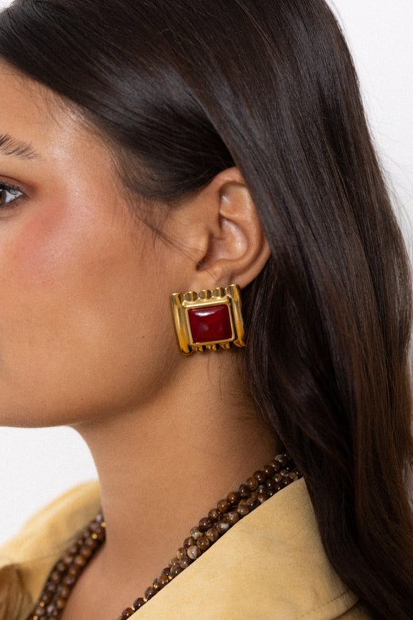 MOLLY EARRINGS BORDEAUX