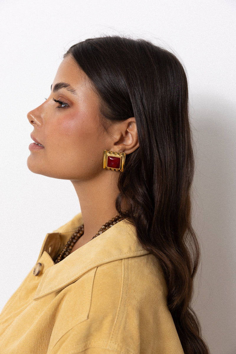 MOLLY EARRINGS BORDEAUX
