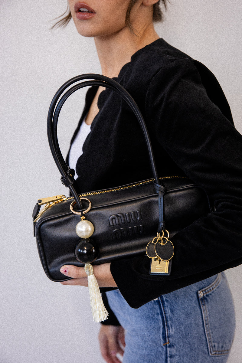 IVORY BAG CHARM BLACK