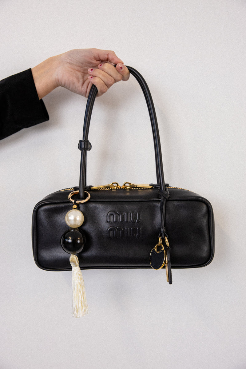 IVORY BAG CHARM BLACK