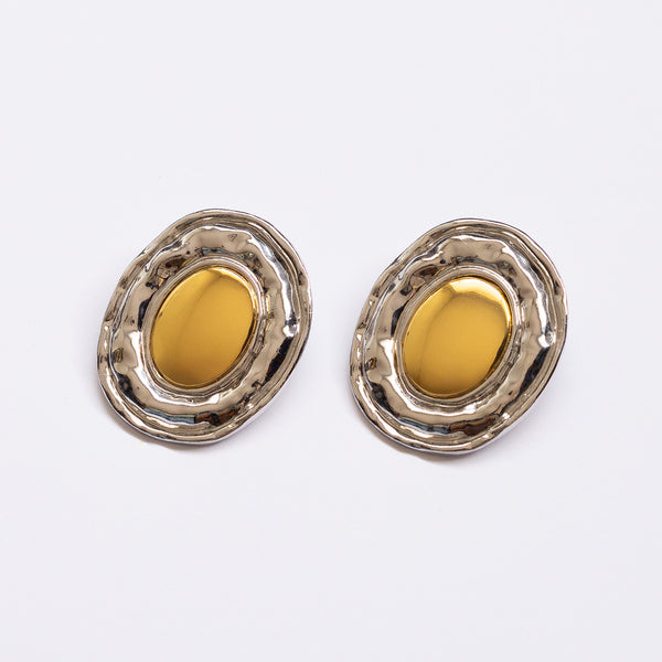 [VINTAGE HOLLYWOOD] 925 Silver☆Klias Gemstone Gold Earrings Art Deco Vintage Hollywood Crystal Earrings by Sweet Romance
